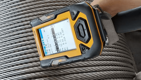 Spectrometer screen showing chemical elements of stainless steel